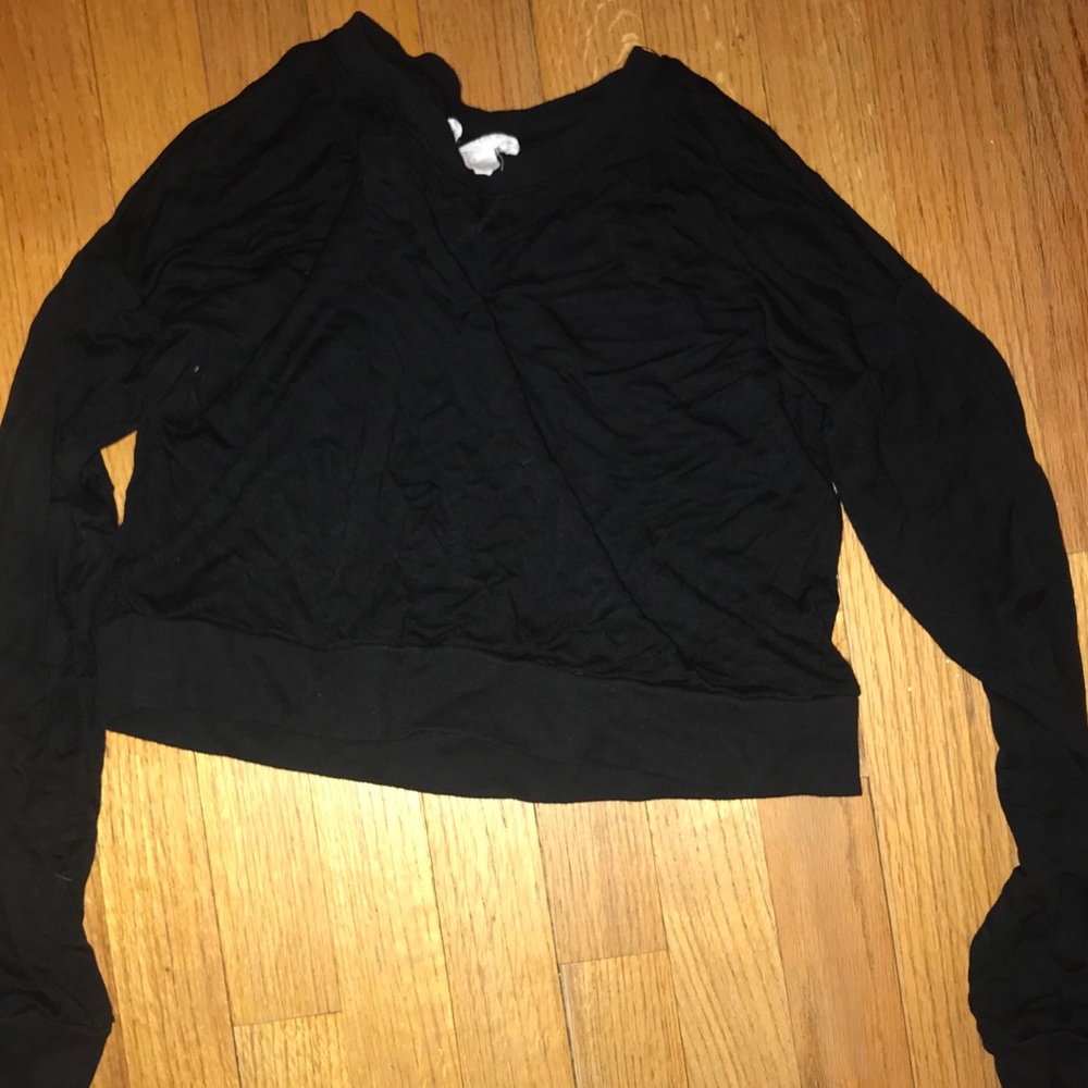 2 Forever21 cropped long sleeve shirts